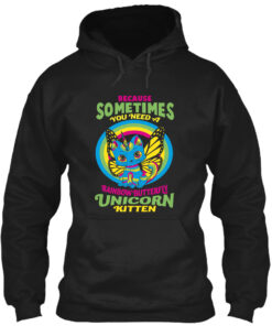 Rainbow Butterfly Unicorn Kitten Shirt