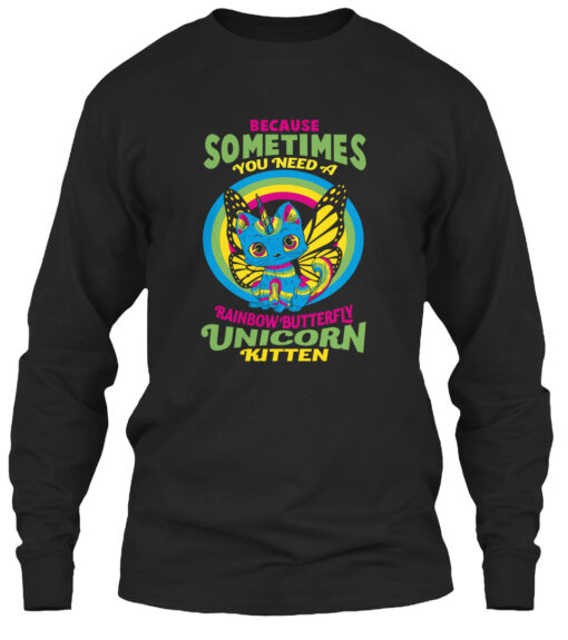 Rainbow Butterfly Unicorn Kitten Shirt