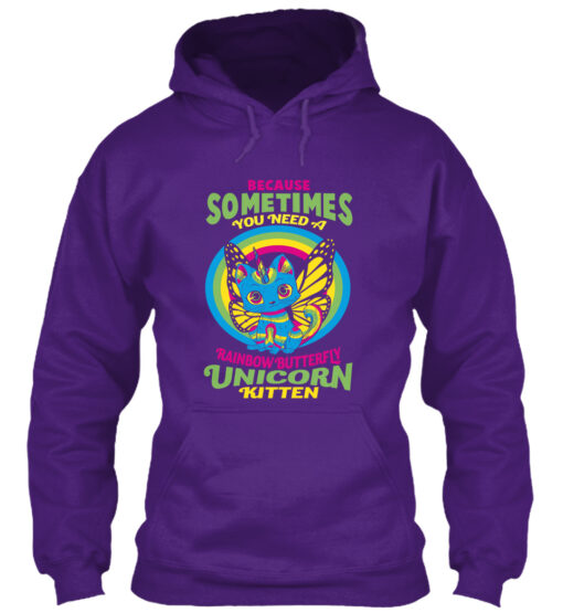 Rainbow Butterfly Unicorn Kitten Shirt