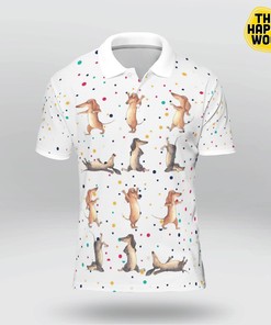 Dachshund Polo Shirt White Neck