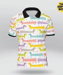 Dachshund Polo Shirt Black Neck