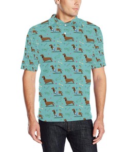 Dachshund Paw Decorative Print Pattern Men Polo Shirt