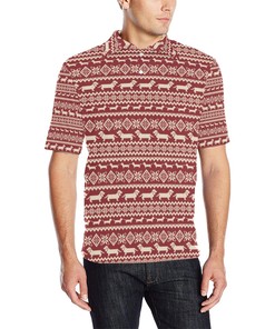 Dachshund Pattern Print Design 09 Men Polo Shirt
