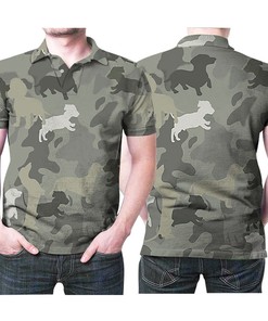 Dachshund Pattern Camouflage Style For Dog Lover 3D 3D Printed Polo Shirt