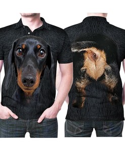 Dachshund Face And Back Cute 3D Printed Gift For Dachshund Lovers Polo Shirt