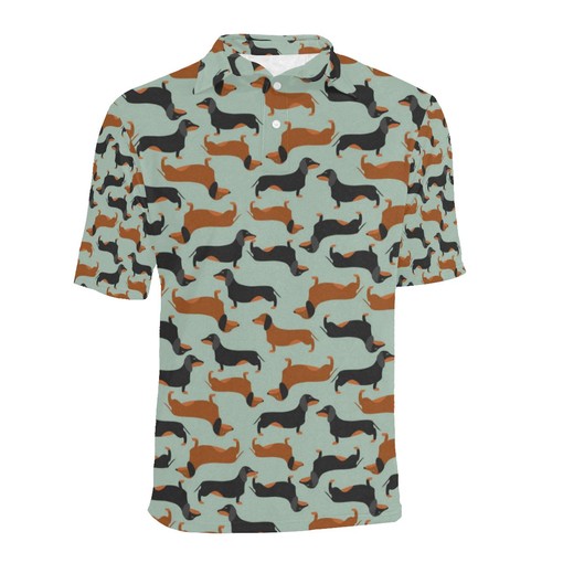 Dachshund Cute Print Pattern Men Polo Shirt - Image 2