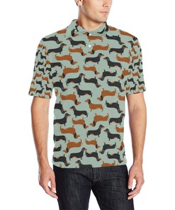 Dachshund Cute Print Pattern Men Polo Shirt