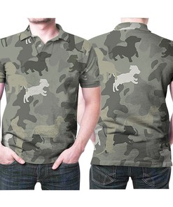 Cute Dachshund Playing Pattern Camouflage 3D Printed Gift For Dog Lover Polo Shirt