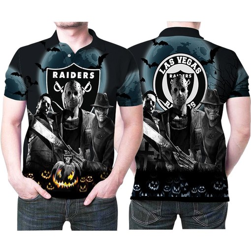 Las Vegas Raiders Halloween Horror 3D Polo Shirt