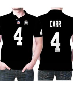 Las Vegas Raiders Derek Carr 4 Nfl Logo 3D Printed Gift For Derek Carr Fan Polo Shirt