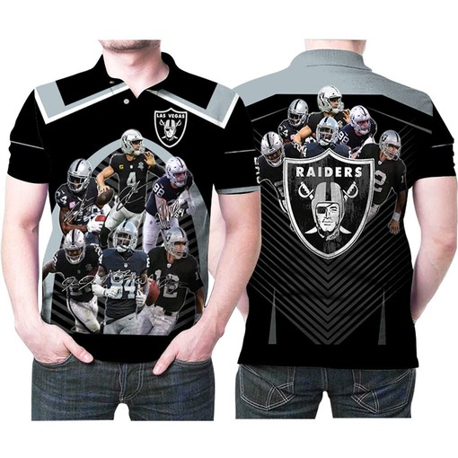 Las Vegas Raiders 6 Best Players Legends Signed 3D Printed Gift For Las Vegas Raiders Fan Polo Shirt