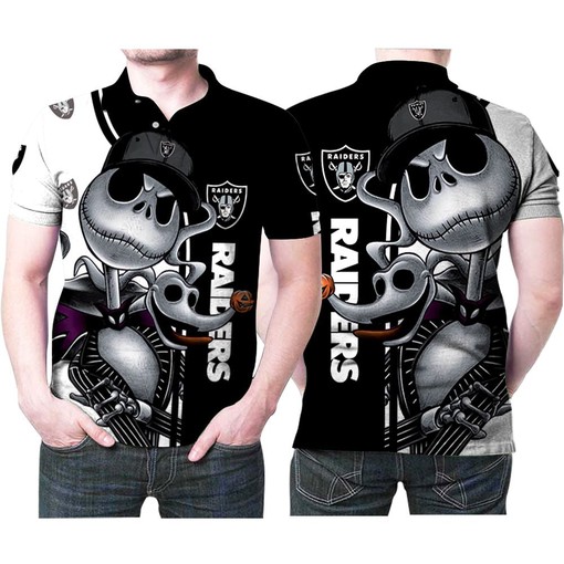 Jack Skellington Las Vegas Raiders Snapback Logo 3D Printed Gift For Las Vegas Raiders Fan Polo Shirt