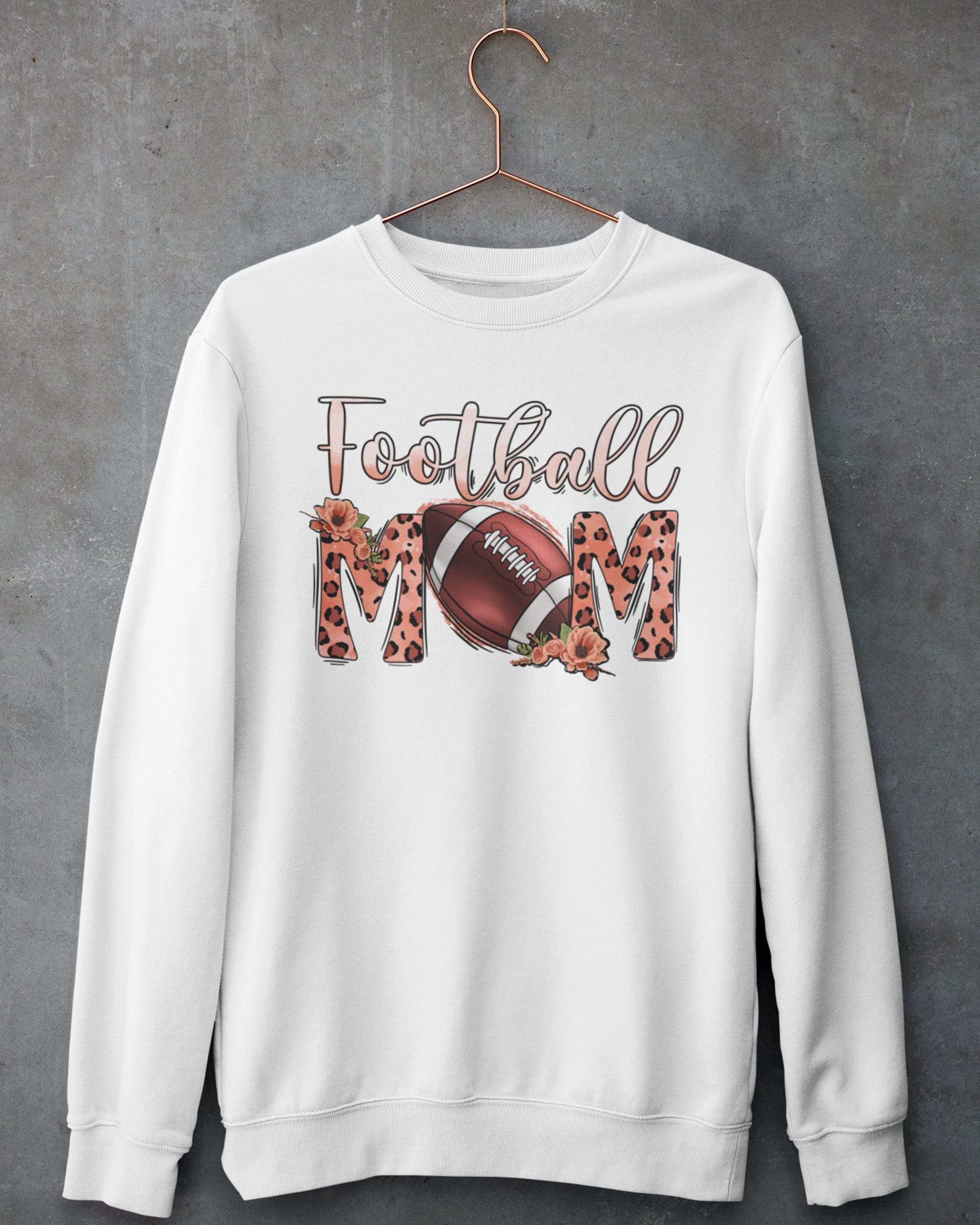 Vintage Style Leopard Football Mom - Western Football Mom T-Shirt, Hoodie Crewneck Sweatshirt