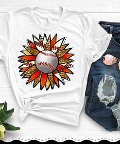 Vintage Style Baseball Sunflower - Leopard Baseball T-Shirt, Hoodie, And Sweatshirt