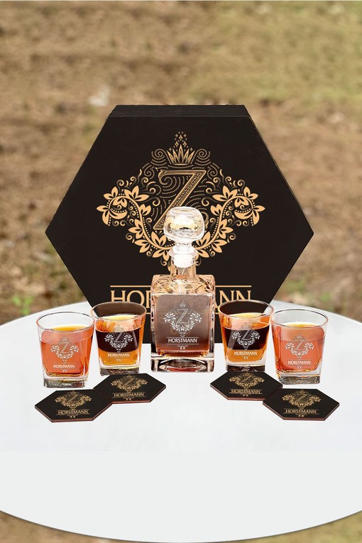Horstmann Whiskey Set (Wooden box + Decanter + 4 Glasses + 4 Coasters) - Image 8