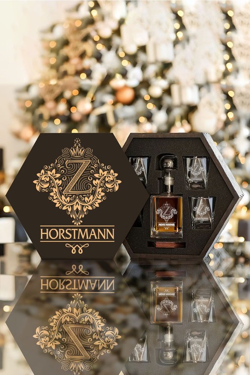 Horstmann Whiskey Set (Wooden box + Decanter + 4 Glasses + 4 Coasters) - Image 6