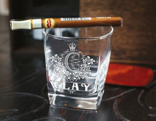 CLAY - WHISKEY SET (Wooden box + Decanter + 4 Glasses + 4 Coasters) - Image 3