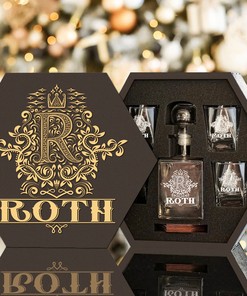 ROTH - WHISKEY SET (Wooden box + Decanter + 4 Glasses + 4 Coasters)