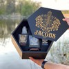 JACOBS - WHISKEY SET (Wooden box + Decanter + 4 Glasses + 4 Coasters)